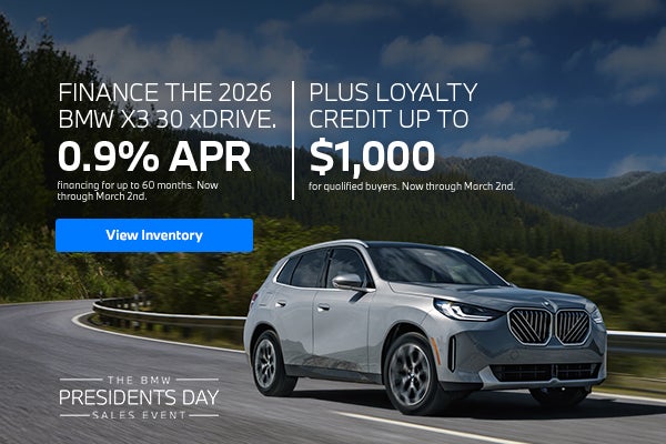 Finance The 2026 BMW X3 30 xDrive. 0.9% APR