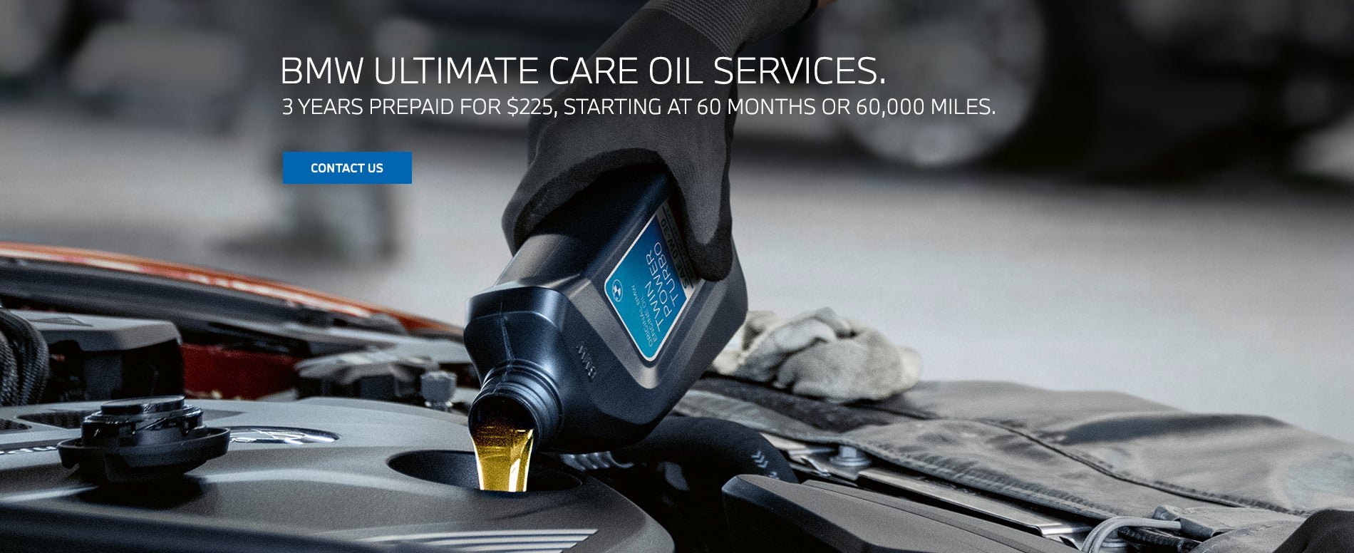 BMW Ultimate Care Oil Services. 3 Years Prepaid Oil Changes